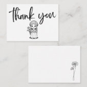 ウッドランドガールデイジーサンキューカード ノートカード (正面/裏面)