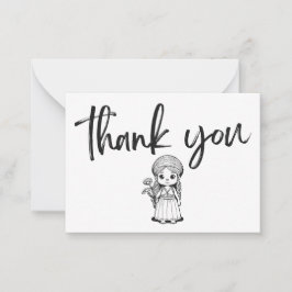 ウッドランドガールデイジーサンキューカード ノートカード