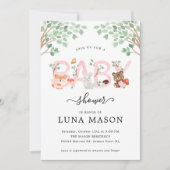 ウッドランドガールベビーシャワー招待状 招待状 (正面)