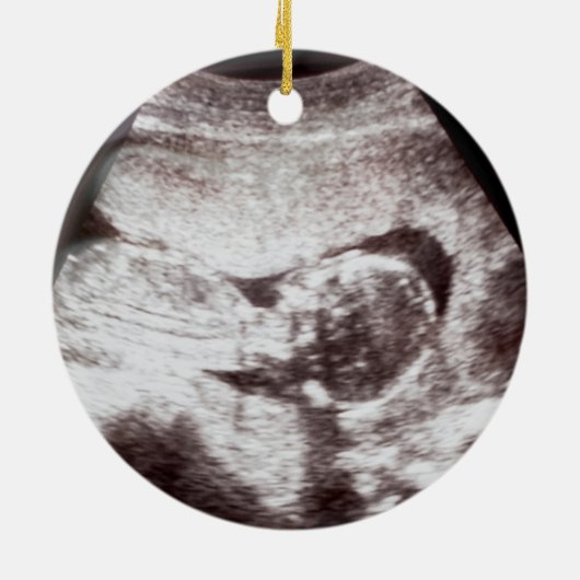 ウッドランドガールベビー発表クリスマス セラミックオーナメント (裏面)