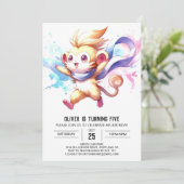 ウッドランドキッズモンキー誕生日 招待状 (スタンド正面)