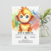 ウッドランドキッズモンキー誕生日 招待状 (スタンド正面)