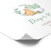 ウッドランドキツネおむつラッフルベビーシャワーサイン ポスター (角)