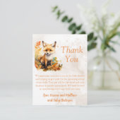 ウッドランドキツネかわいいベビーシャワーサンキューカード 招待状 (スタンド正面)