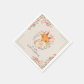 ウッドランドキツネかわいい女の子のための赤ちゃんシャワー スタンダードカクテルナプキン (角)