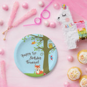 ウッドランドキツネかわいい子供の誕生日パーティー ペーパープレート (パーティー)