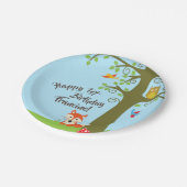 ウッドランドキツネかわいい子供の誕生日パーティー ペーパープレート (アングル)