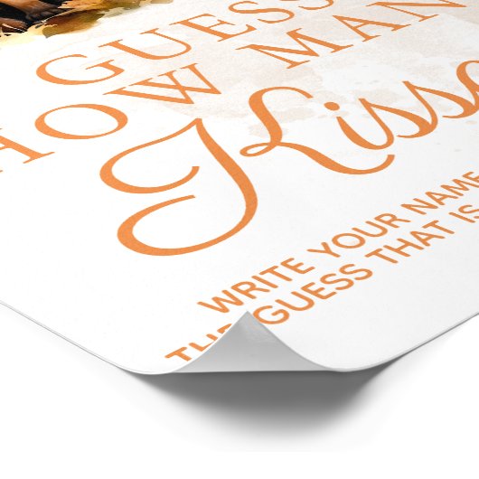 ウッドランドキツネかわいい赤ちゃんシャワーゲーム何人のキス ポスター (角)