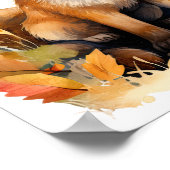 ウッドランドキツネかわいい赤ちゃんシャワーフローラへようこそ ポスター (角)