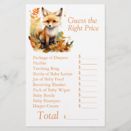 ウッドランドキツネかわいい赤ちゃんシャワー推定右の価格