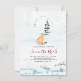 ウッドランドキツネと緑の赤ちゃんシャワー