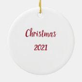 ウッドランドキツネウォーターカラークリスマス セラミックオーナメント (裏面)