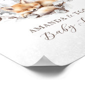 ウッドランドキツネエレガントウィンターベイビーシャワーウェルカム ポスター (角)