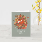 ウッドランドキツネクブサンキューユー カード (黄色い花)