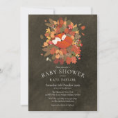 ウッドランドキツネクブベビーシャワーシャルボード 招待状 (正面)