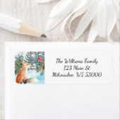 ウッドランドキツネクリスマス差出人住所 ラベル (インサイチュ)