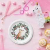 ウッドランドキツネクリスマス ペーパープレート (パーティー)