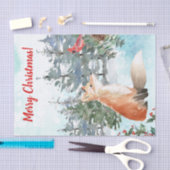 ウッドランドキツネクリスマス 薄葉紙 (クラフト)