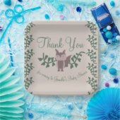 ウッドランドキツネグリーンリーベビーシャワー素朴 ペーパープレート (パーティー)