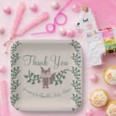 ウッドランドキツネグリーンリーベビーシャワー素朴 ペーパープレート (パーティー)