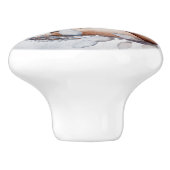 ウッドランドキツネグ葉レース冬水の色 セラミックノブ (側面)