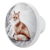 ウッドランドキツネグ葉レース冬水の色 セラミックノブ (右)