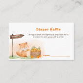 ウッドランドキツネシトラスファームおむつラッフルベビーシャワー エンクロージャーカード (正面)