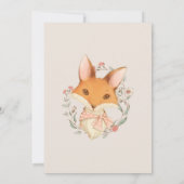 ウッドランドキツネストーリーブックガールのためのベビーシャワー 招待状 (裏面)