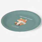 ウッドランドキツネフォレストベビーシャワーカスタム紙プレート ペーパープレート (アングル)