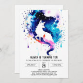 ウッドランドキツネフロリック誕生日 招待状 (正面/裏面)