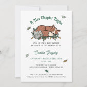 ウッドランドキツネブックをテーマにした赤ちゃんシャワー 招待状 (正面)