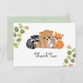 ウッドランドキツネベアラクーンバニーサンキューカード サンキューカード (正面/裏面)