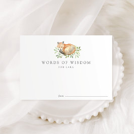 ウッドランドキツネベビーシャワーアドバイスカード 招待状