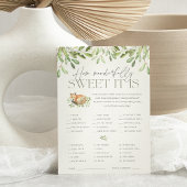 ウッドランドキツネベビーシャワーキャンディ推測ゲームカード 招待状