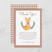 ウッドランドキツネベビーシャワーサンキューカード サンキューカード (正面/裏面)