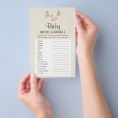 ウッドランドキツネベビーシャワーベビーワードスクランブルゲーム チラシ (ハンドル)