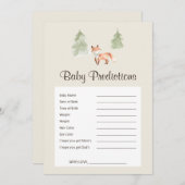 ウッドランドキツネベビーシャワーベビー予測ゲーム (正面/裏面)