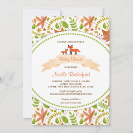 ウッドランドキツネベビーシャワー招待状/母とベビー 招待状