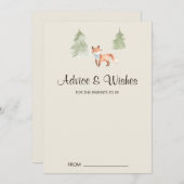 ウッドランドキツネボーイベビーシャワーアドバイスカード アドバイスカード (正面/裏面)