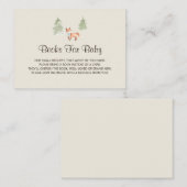 ウッドランドキツネボーイ赤ちゃんシャワー予約リクエスト エンクロージャーカード (正面/裏面)