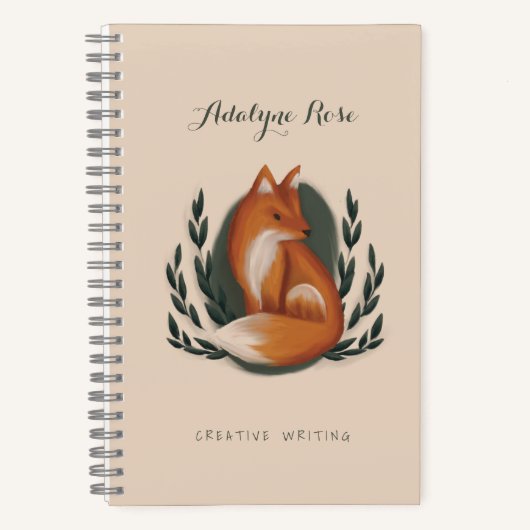 ウッドランドキツネ子供部屋動物 ノートブック (正面)