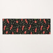 ウッドランドキツネ植物模様 ヨガマット (裏面(横))