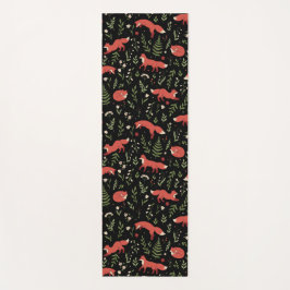 ウッドランドキツネ植物模様 ヨガマット