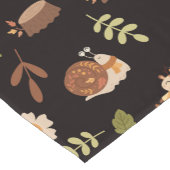 ウッドランドキツネ秋テーマダーク ショートテーブルランナー (コーナー)