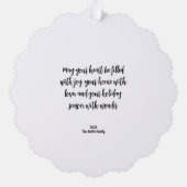 ウッドランドキツネ紙オーナメントカード オーナメントカード (裏面)