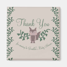 ウッドランドキツネ緑の赤ちゃんシャワー素朴ギフトが