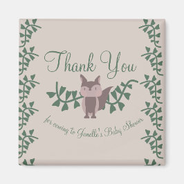 ウッドランドキツネ緑の赤ちゃんシャワー素朴ギフトが マグネット