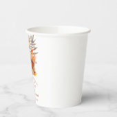 ウッドランドキツネ緑色水彩葉赤ちゃんシャワー 紙コップ (左)