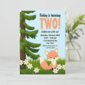 ウッドランドキツネ誕生日招待状 招待状 (スタンド正面)