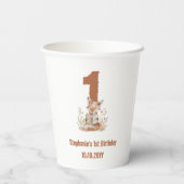 ウッドランドキツネ読ズA Book 1st Birthdayパーティー 紙コップ (裏面)